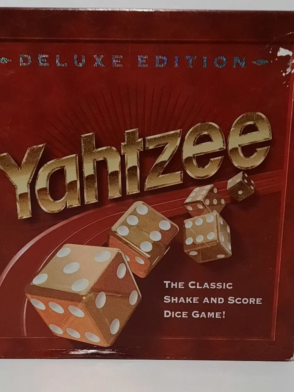 1997 Milton Bradley Yahtzee Deluxe Edition Complete Gold Dice Felt Tray #4734